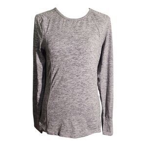 Terramar Heather Gray Long Sleeve Women's Top P2P-19-20 NWOT